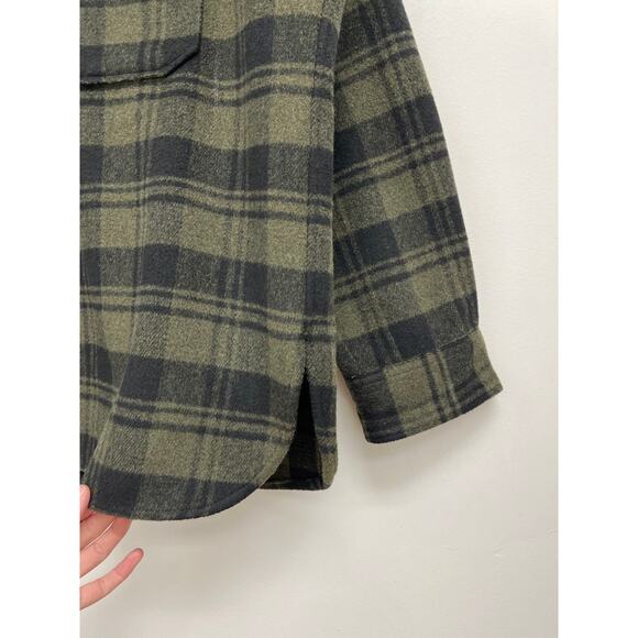 ALLSAINTS Asbury Plaid Flannel Long Sleeve Warm Overshirt Shacket Designer Large - Picture 7 of 11